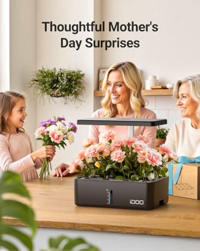 iDOO 12Pods Hydroponics Growing System Garden with LED Grow Light - size: 12Pods