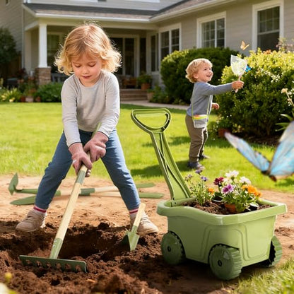 Dreamon Kids Gardening Set, 14Pcs Kids Gardening Tool with Bug Catching Kit - color: Green