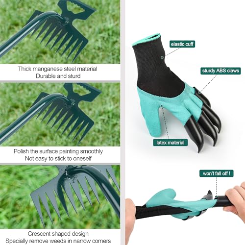 Weeding Artifact Uprooting Weeding Tool Claw Gloves Kit, 11-Tooth - color: 11-Tooth