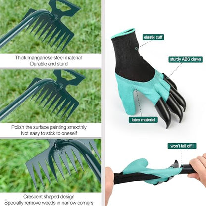 Weeding Artifact Uprooting Weeding Tool Claw Gloves Kit, 11-Tooth - color: 11-Tooth