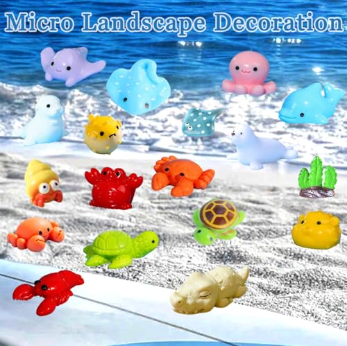 45 Pcs Mixed Mini Resin Sea Animals, Marine Figurines with No Duplicates