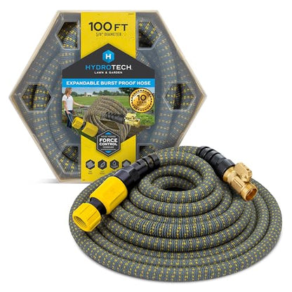 HydroTech 100 ft Expandable Burst-Proof Garden Hose, 5/8 in Diameter - size: 100 Feet