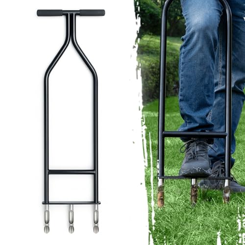 Lawn Aerator - Manual Core Aerator Tool & Yard Aerator, Hollow Tine Soil Plug Aerator for Lawn Care, Sturdy Turf and Grass Aeration Tool 2pack