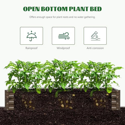 3 in 1 Galvanized Raised Garden Bed with 87" H Arch Trellis - color: Wood Grain, size: 71" Lx 35.4" Wx 12"H
