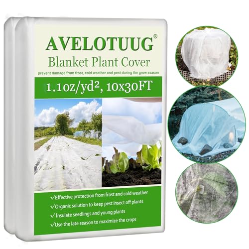 AVELOTUUG Plant Covers Freeze Protection, 10ft×30ft Frost Blankets for Outdoor Plants, 1.1oz/yd² Garden Fabric Plant Floating Row Cover, Winter Frost Cloth Plant Freeze Protection for Cold Weather