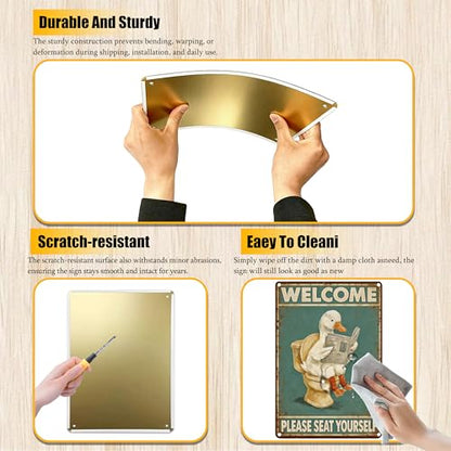 Welcome Please Seat Yourself Funny Goose Metal Sign 8×12 Inch - color: Bathroom C, size: 8*12inch