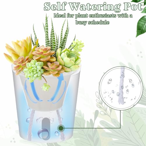SHENLIU 3" Self Watering Pots, 20 Sets Watering Planters Plastic Self