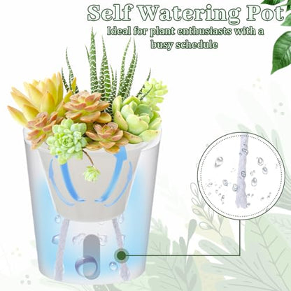 SHENLIU 3" Self Watering Pots, 20 Sets Watering Planters Plastic Self