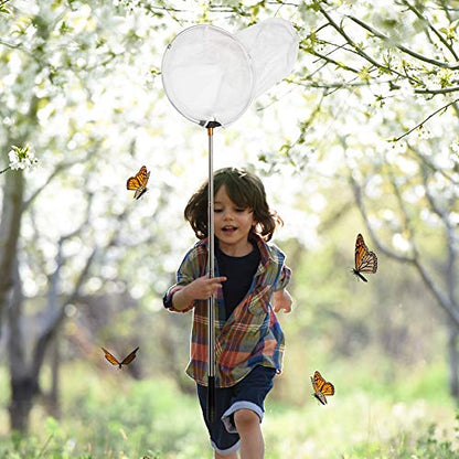 RESTCLOUD Insect and Butterfly Net with 12" Ring, 24" Net Depth, Handle Extends to 59 Inches - size: 12" Ring, 59" Handle (Pack of 3)