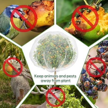 1 Pack 6.9 x 8.5 ft Fruit Tree Netting Covers with Drawstring - size: 6.9 x 8.5FT/1Pack