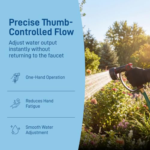 Orbit 58993 7-Pattern Watering Nozzle with Thumb Control, Black - size: 7-Pattern, style: Thumb Control