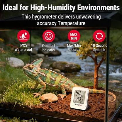 TempPro TempAir Digital Hygrometer Indoor Thermometer with IPX5 Waterproof