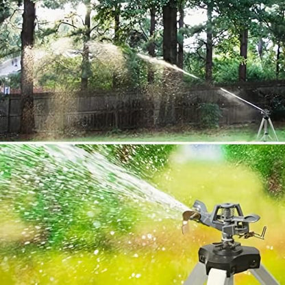 YAMATIC 18-36in Heavy Duty Impact Sprinkler with 360° Large Area, 2PCS - color: Zinc Sprinkler, size: 2 Pack