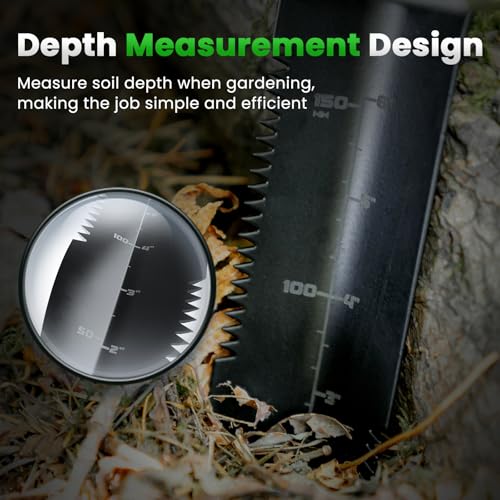 PANCKY Metal Detector Shovel with Extended Handle & Carrying Sheath, Heavy Duty Double Serrated Edge Metal Detecting Digging Tool, Digger Trowel for Gardening, Camping