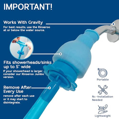 Rinseroo Shower Cleaning Thing Slip-On Handheld Hose Attachment