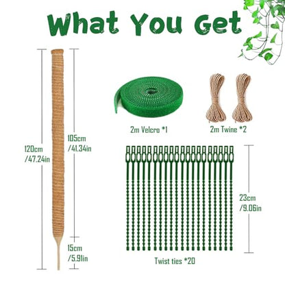 1 Pack 47.24 Inch Bendable Moss Pole for Monstera - size: 1 Pack- 120cm