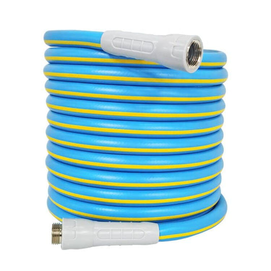HQMPC Hose Garden Hose With 5/8 in. x 30 ft. Water Hose Fow Garden Lawn Watering Heavy Duty Durable Material Water Hose with Solid Fittings (BLUE) - color: Blue, size: 30 Feet WITHOUT NOZZLE
