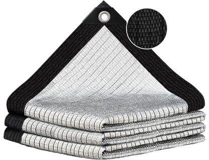 80% Silver Shade Cloth for Garden,Pergola,Greenhouse,Chicken Coop,Kennels,Shade Cloth with Grommets,Simple Hanging Covers - size: 5ft×20ft