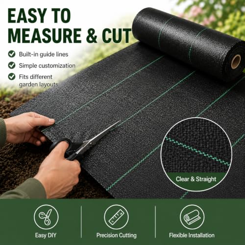 4FTx300FT Weed Barrier Landscape Fabric Heavy Duty 5oz Pro Ground Cover Mat - size: 5oz-4ftx300ft