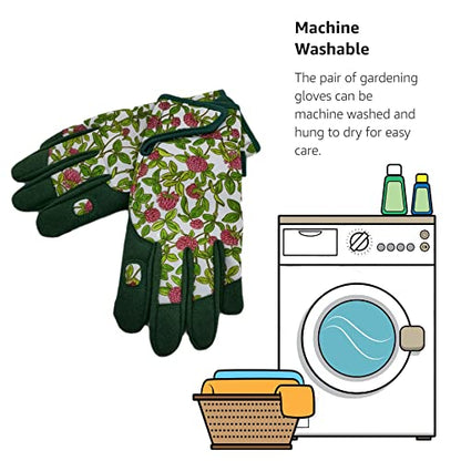 Cute Pattern Gardening Gloves,Thornproof Garden Glove,Gardener Gift - color: 1 Pair Per Pack-green, size: Large