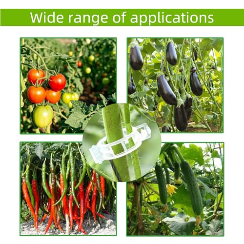 100 Pcs Plant Support Clips,Plastic Clips for Securing Plants - color: White