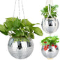 6" Disco Ball Plant Hanger with Hanging Rope, Hanging Chain, Hook, Circle - color: 1×6" Silver
