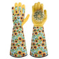 WOHEER Long Gardening Gloves for Women Thorn Proof,Rose Pruning Cowhide Leather Garden Glove for Cactus, Rose and Blackberry - color: Large-blue