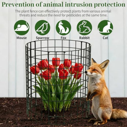 Garden Plant Protectors from Animals -12" x 14" Metal Plant Cages