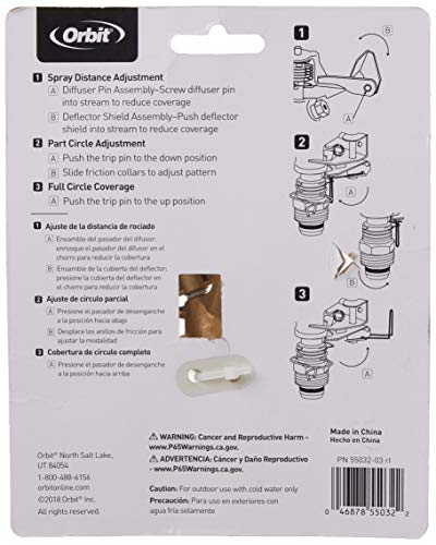 Orbit 55032 1/2" BRS Sprinkler Head, Connection, Silver and Gold - size: 1/2" Connection
