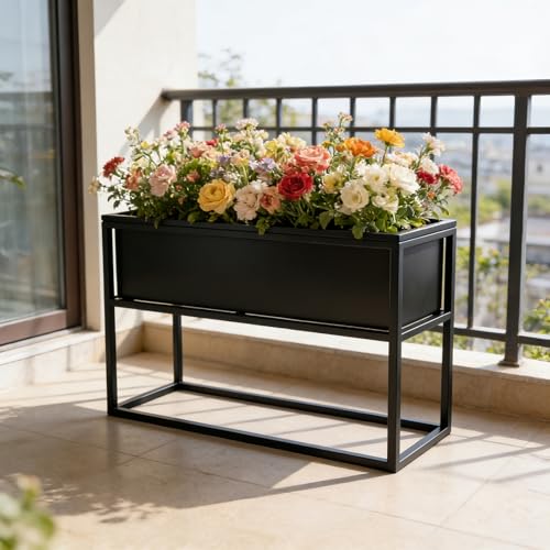 Raised Garden Bed Elevated Planter Box with Legs Black - size: 29.5"Lx11.8W"x16"H