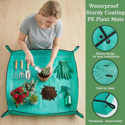 10-Piece Heavy Duty Garden Tool Set Green Gardening Essentials - color: Green