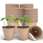 Peat Pots, 60 Pack Plant Starter Round Nursery Pot with Drainage Holes, Garden Germination Seedling Pots with 30 Plant Labels (3.15 Inch) - size: 3.15 Inch