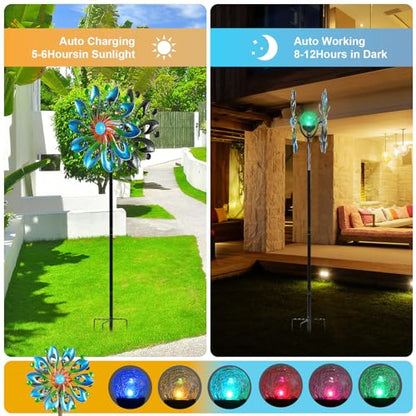 MLKNK Wind Spinners for Yard and Garden - Wind Sculptures & Spinners - size: navy blue