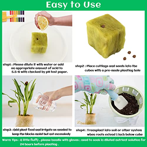Legigo 1.2" Rockwool Cubes Seed Starter Plugs for Hydroponics, 216 Plugs - color: 6 Sheet, size: 1.2" Plugs
