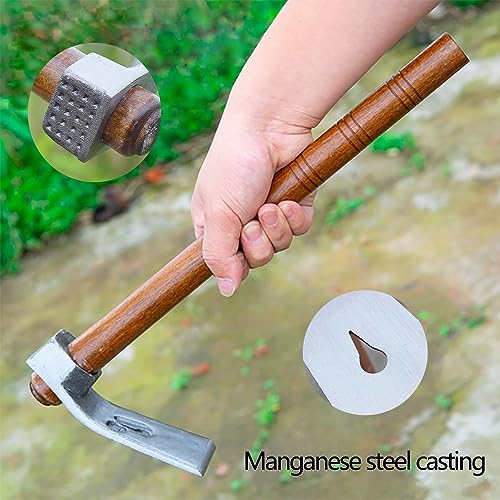 Garden Hoe Tool Small Action Hoe, Loosening Soil and Weeding,Knockable and Removable Nails,Hand Long Handle Weed Garden Tool,Digging and Rooting (5.90in×2.55in,1.47lb) - size: medium