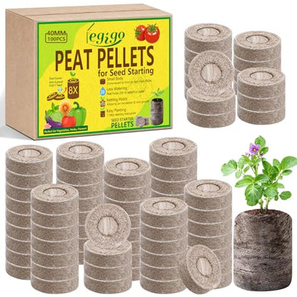 Legigo 100 Pcs 40mm Peat Pellets for Seedlings, Seed Starter Soil Pods - size: 40mm