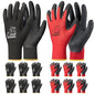 toolant Crinkle Latex Work Gloves, 12 Pairs, Black & Red, Small - color: Black & Red, size: Small