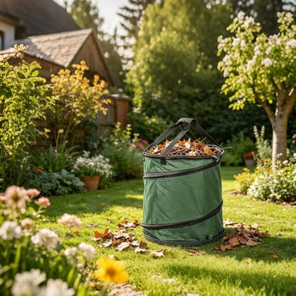 44 Gallon Collapsible Yard Waste Bag with Hardshell Bottom Pop-Up Trash Can