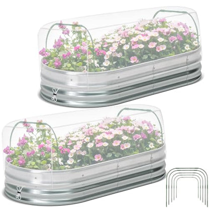 Woanger 2 Pack Garden Netting for Raised Beds with Hoops, for 6x3x1 ft - size: for 6x3x1 ft