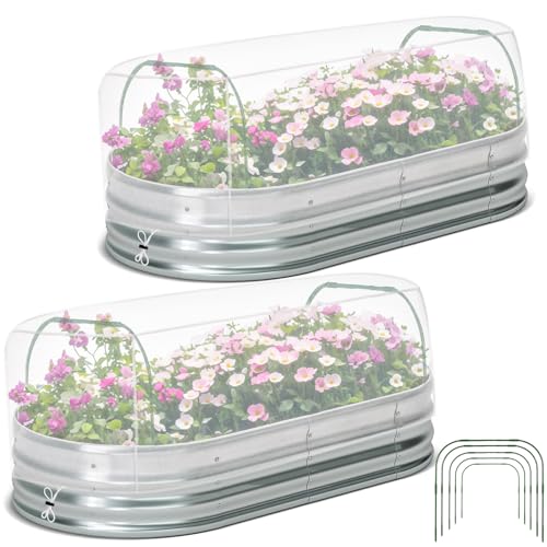 Woanger 2 Pack Garden Netting for Raised Beds with Hoops, for 6x3x1 ft - size: for 6x3x1 ft