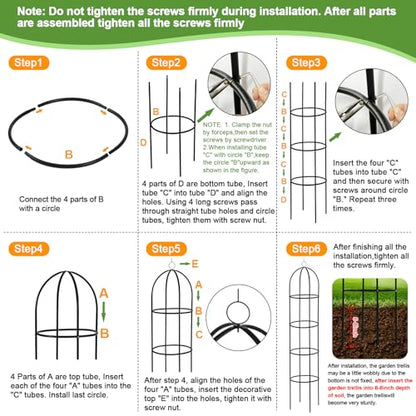 100% Metal Obelisk Garden Trellis 6.6 Ft Tall Plant Support for Climbing - size: 1PC