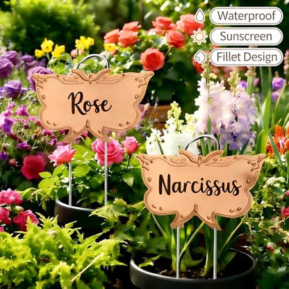 Metal Plant Labels for Outdoor Garden Waterproof 11-Inch 30 Pack - color: Rose Gold 30-pack