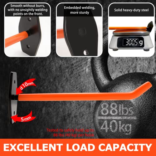 4 Pack 10-Inch Tire Wall Mount, Heavy Duty Garage Hooks, Orange - color: 4 Pack – Orange