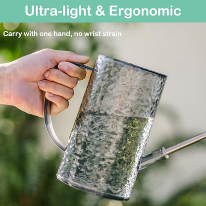 Long Spout Watering Can Indoor Plants, Small Watering Cans for House Plants, Flowers, Succulents 34oz - color: Gray