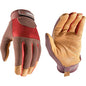 Wells Lamont Women's Breathable ComfortHyde Leather Hybrid Work Gardening Gloves, Large (7872L), Red - size: Large (Pack of 1)