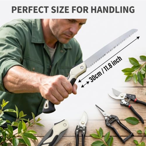 Garden Tool Set 5PC, SK5 Steel Shears + 2 Folding Saws