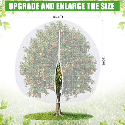 1 Pcs Large Fruit Tree Netting 20 X 16.4 Ft with Zipper Drawstring - size: 20 x 16.4 ft