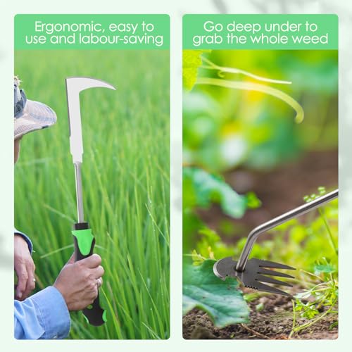 Weed Puller Tool, Rubber Handle Weed Remover Tool, 3PCS