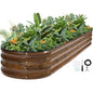 G GOOD GAIN Raised Garden Beds Galvanized, Metal Planter Boxes Kit, Grain - color: Grain, size: 8×2×1ft (1 Pack)