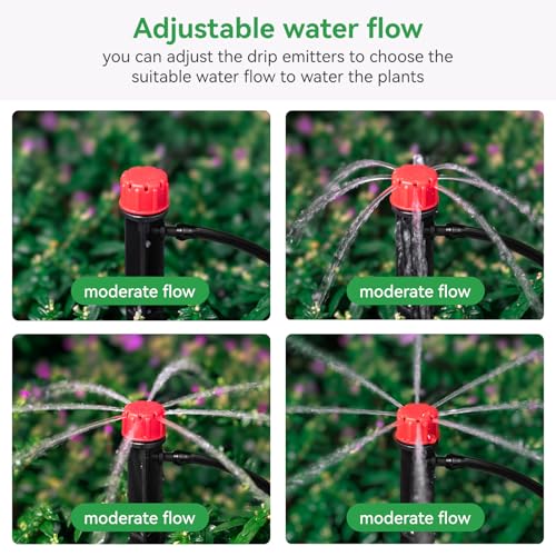 Drip Emitters for 1/4" Tubing: 360° Adjustable Irrigation Dripper, 50pcs - size: 50pcs Drip Emitters with 1/4" Fitting
